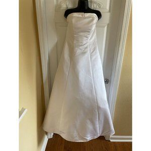 Michaelangelo David's Bridal White Strapless Beaded Wedding Gown Sz 14 Stunning